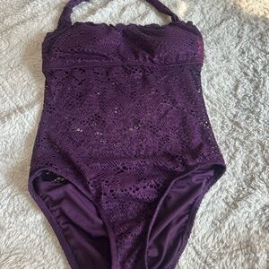Mossimo Supply Co. Purple Lace One Piece Swimsuit‎